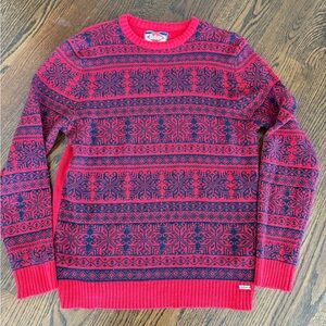 Festive Red and Black Crewneck Sweater
